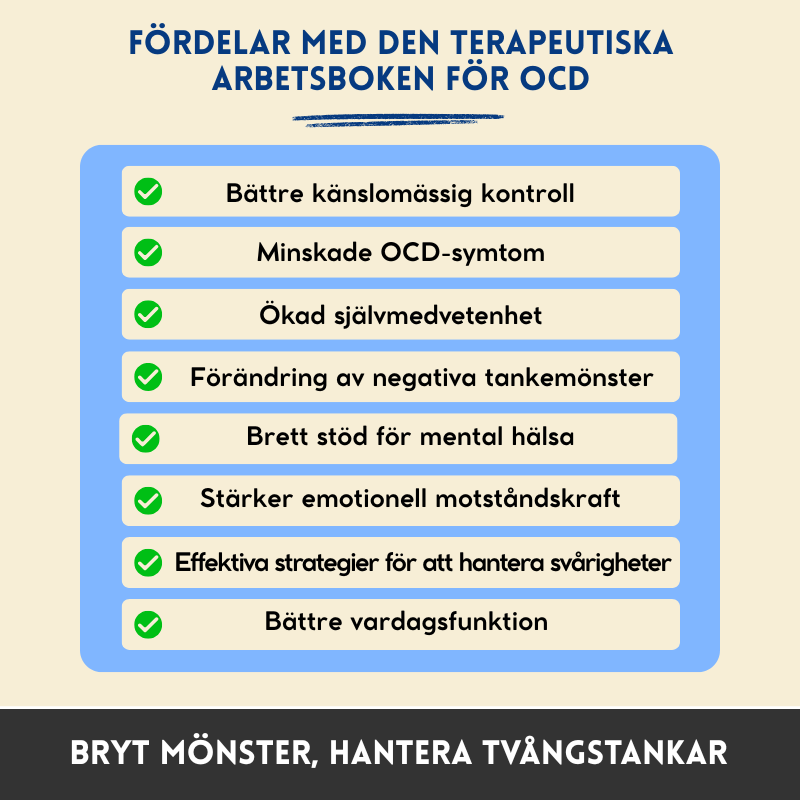 Tvångssyndrom (OCD) – Terapeutisk Arbetsbok – Terapeutiska Verktyg och Strategier för Att Hantera Vardagen