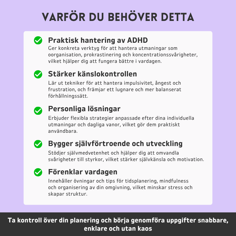 ADHD  Berktygslåda För att Stärka Exekutiva Funktioner