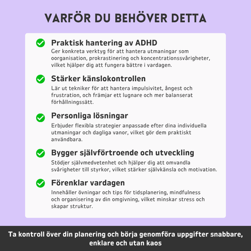 ADHD  Berktygslåda För att Stärka Exekutiva Funktioner