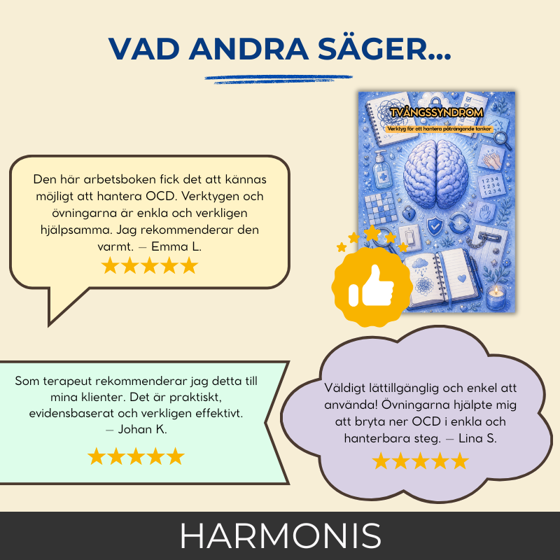 Tvångssyndrom (OCD) – Terapeutisk Arbetsbok – Terapeutiska Verktyg och Strategier för Att Hantera Vardagen